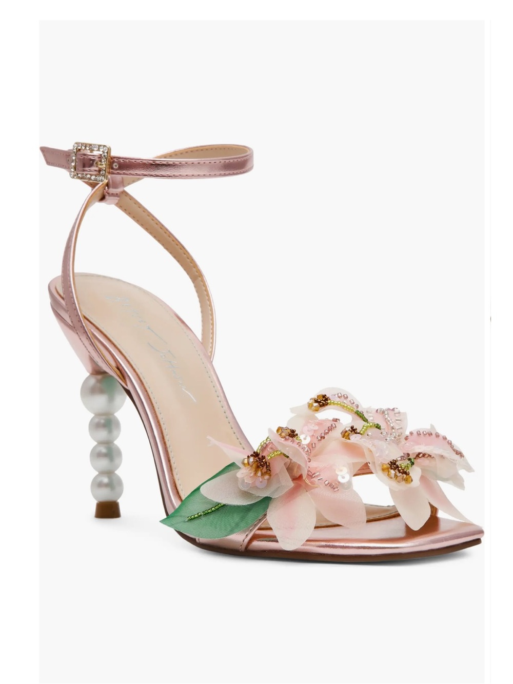 Betsey Johnson Katie Pink Floral Pearl Heels Size 9.5 NEW